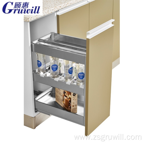 Stainless steel multifunctional pull-out basket storage rack